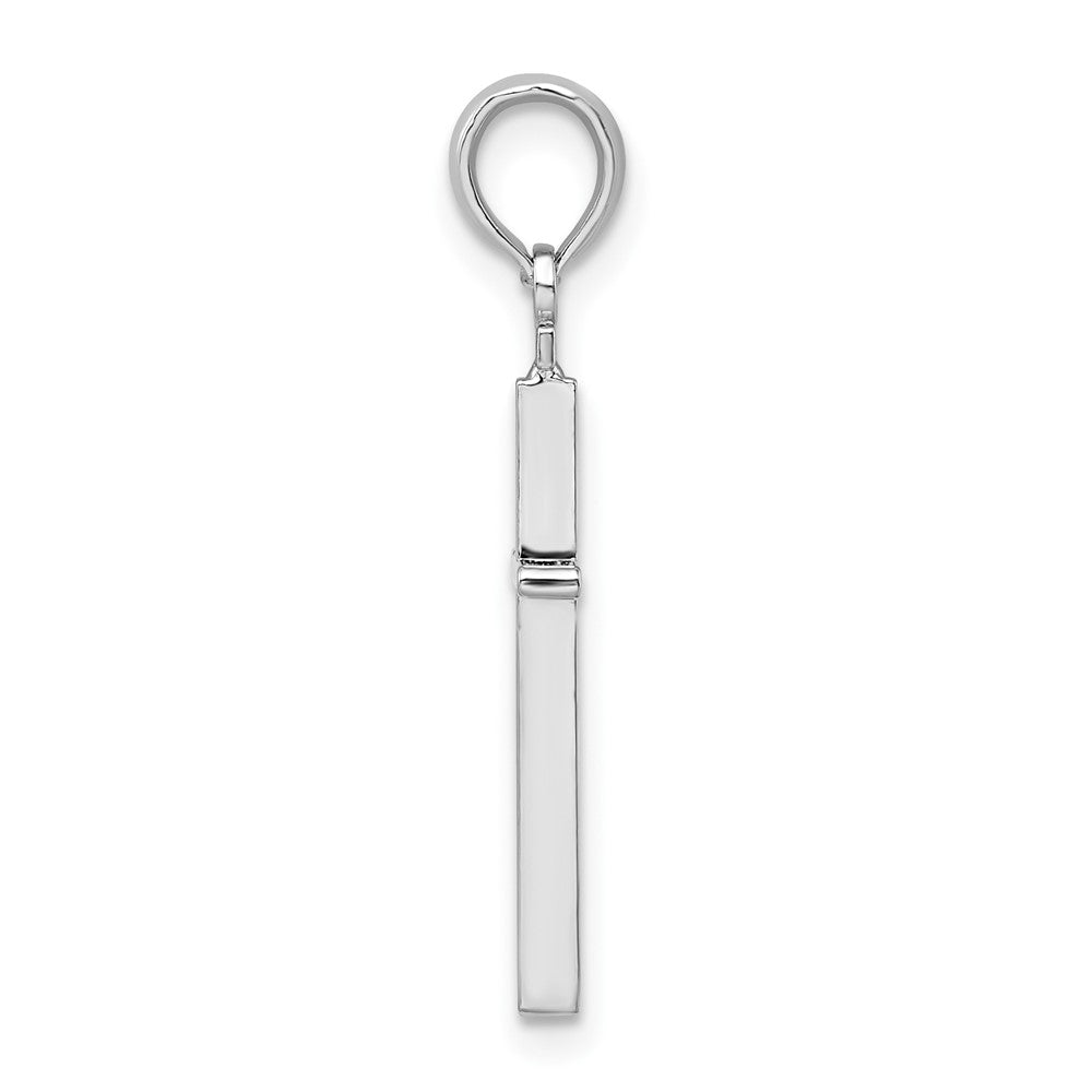 Sterling Silver Polished Thin Latin Cross Pendant - Product Photo