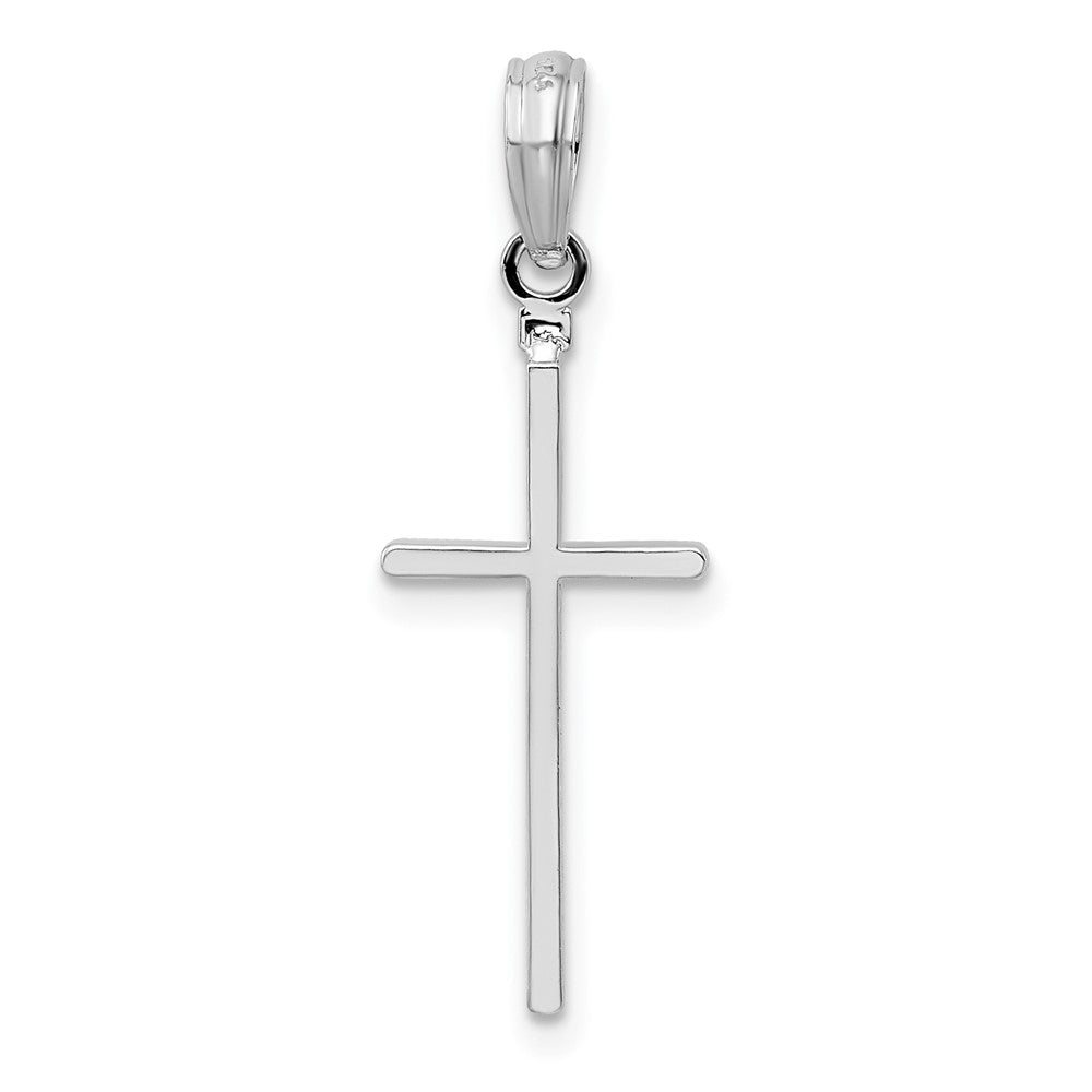Sterling Silver Polished Thin Latin Cross Pendant - Product Photo