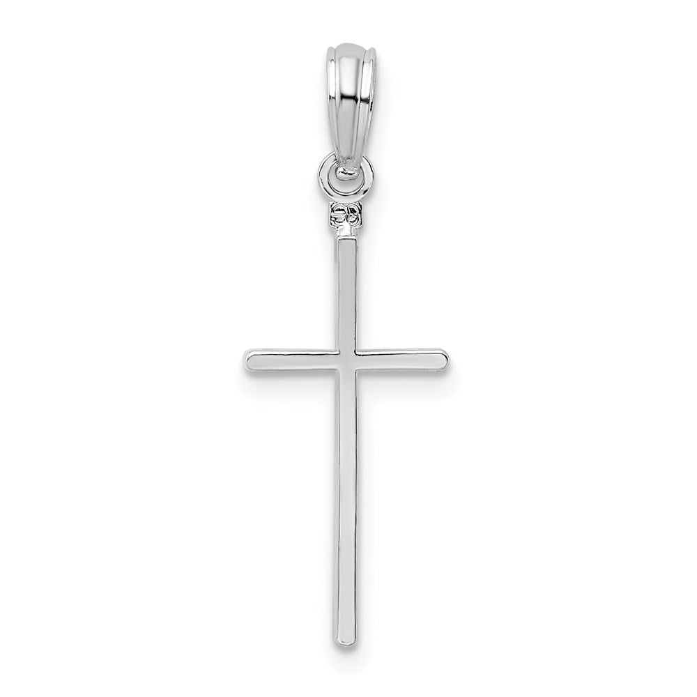 Sterling Silver Polished Thin Latin Cross Pendant - Product Photo