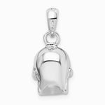 Sterling Silver Rhodium-plated Polished 3D Skull Pendant - Product Photo