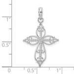 Sterling Silver Polish Fancy Filigree w/Beaded Center Cross Pendant - Product Photo