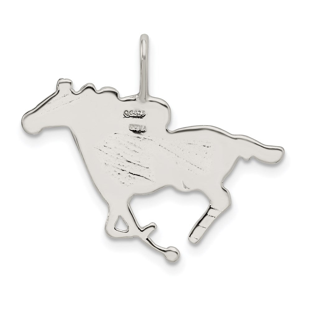 Sterling Silver Race Horse Charm - Product Photo