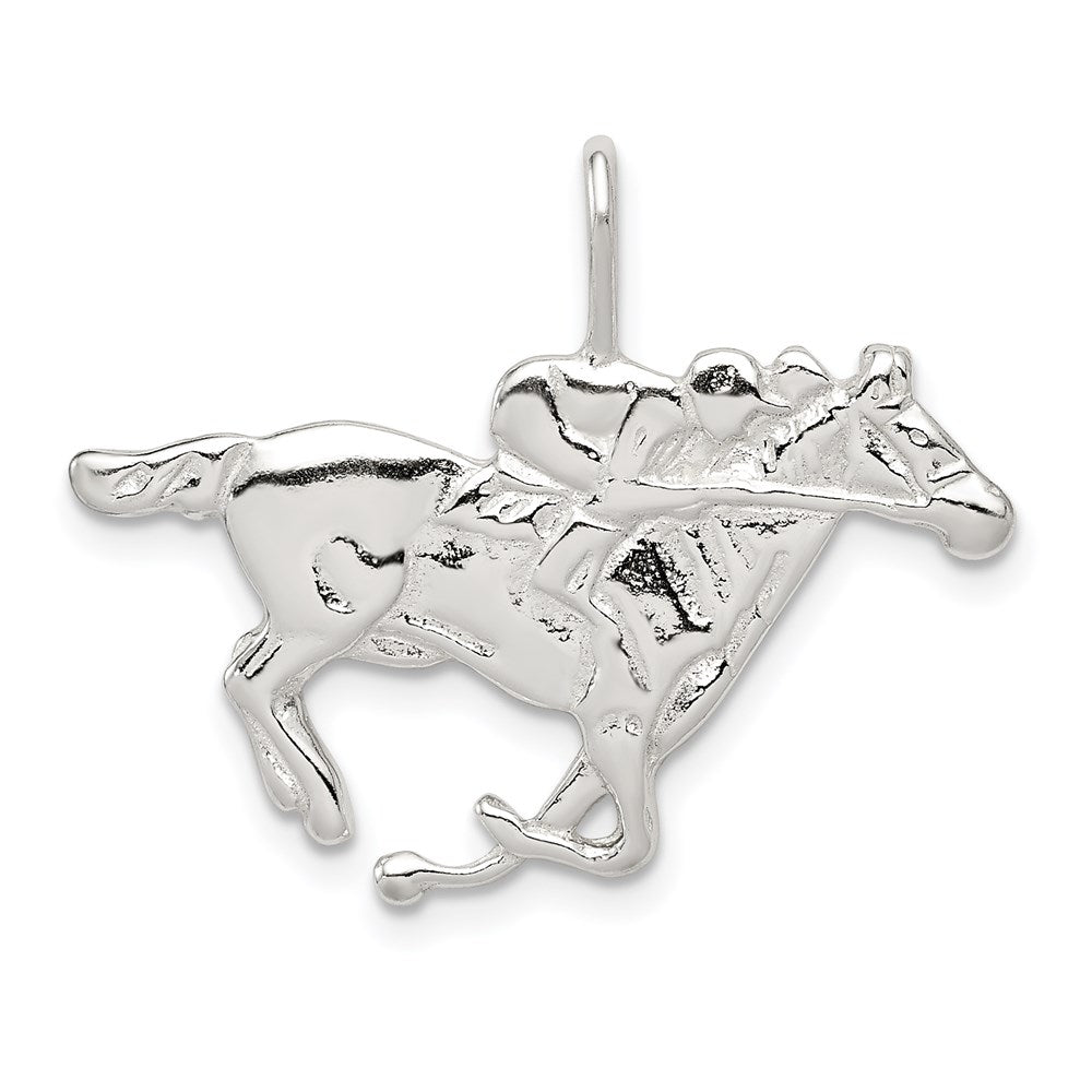Sterling Silver Race Horse Charm - Product Photo