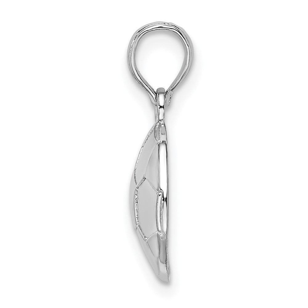 Sterling Silver Rhodium-plated Polished/Textured Soccer Ball Pendant - Product Photo