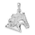 Sterling Silver Rhodium-plated Polished Horse Head Pendant - Product Photo