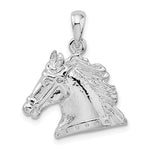 Sterling Silver Rhodium-plated Polished Horse Head Pendant - Product Photo