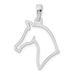 Sterling Silver Rhodium-plated Polished Cut-out Horse Head Pendant - Product Photo
