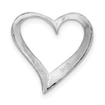 Sterling Silver Rhodium-plated Polished Large Floating Heart Pendant - Product Photo