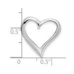 Sterling Silver Rhodium-plated Polished Large Floating Heart Pendant - Product Photo