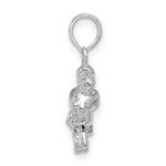 Sterling Silver Rhodium-plated Polished 3D Mother and Baby Pendant - Product Photo