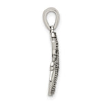Sterling Silver Antiqued Polished Marcasite Cats Pendant - Product Photo