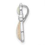 Sterling Silver Rhodium-plated White Created Opal Cat Chain Slide - Product Photo