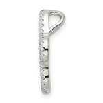 Sterling Silver Rhodium-plated Polished CZ Paw Print Chain Slide - Product Photo