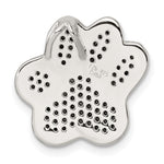 Sterling Silver Rhodium-plated Polished CZ Paw Print Chain Slide - Product Photo