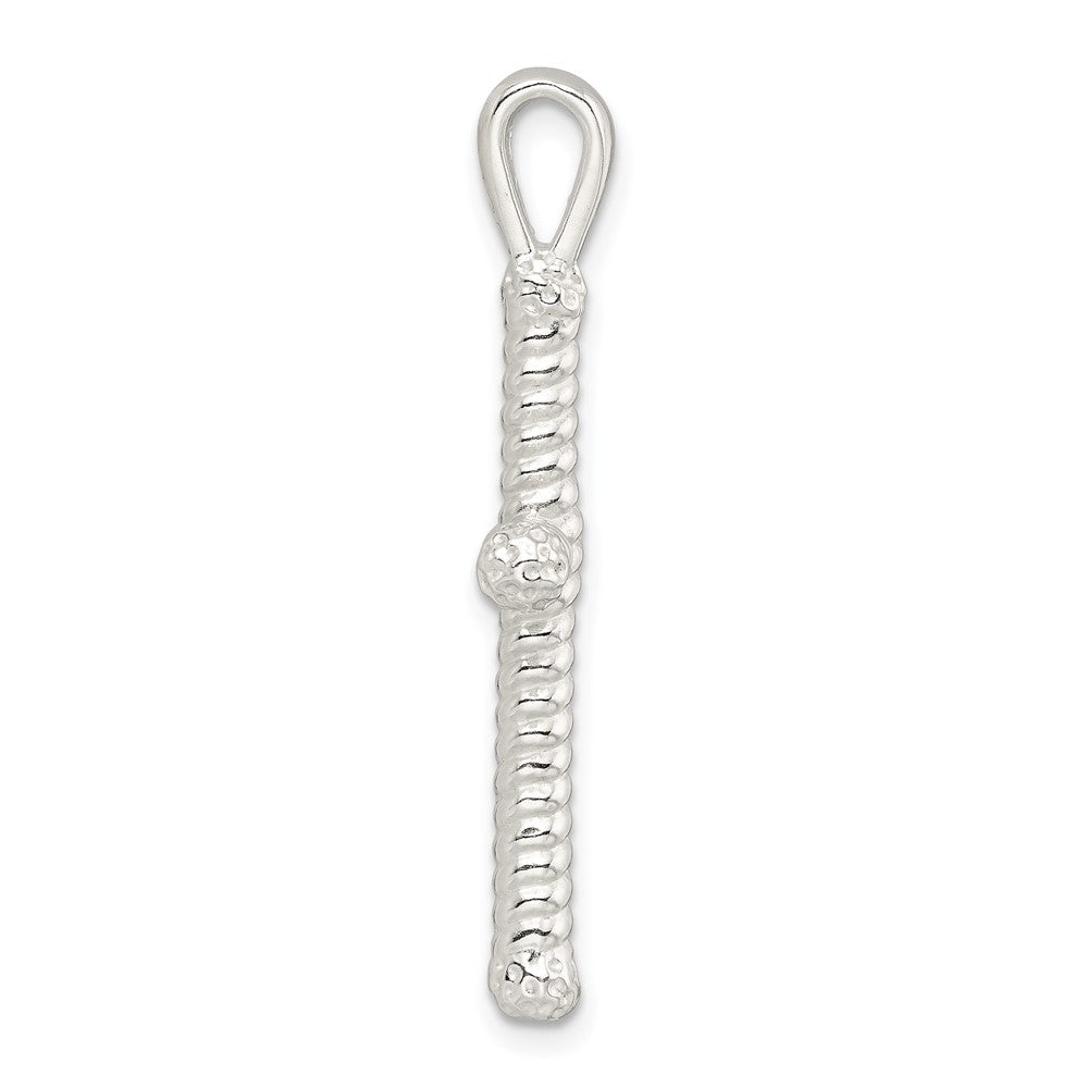 Sterling Silver Polished Twisted Hollow Latin Cross Pendant - Product Photo