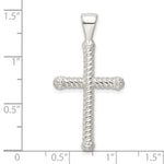 Sterling Silver Polished Twisted Hollow Latin Cross Pendant - Product Photo