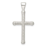 Sterling Silver Polished Twisted Hollow Latin Cross Pendant - Product Photo