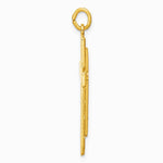 Sterling Silver Gold-plated Polished and Satin Diamond-Cut Cross Pendant - Product Photo