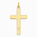 Sterling Silver Gold-plated Polished and Satin Diamond-Cut Cross Pendant - Product Photo