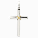 Sterling Silver with Gold-plated X Center Cross Pendant - Product Photo