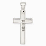 Sterling Silver Polished Greek Key Hollow Latin Cross Pendant - Product Photo