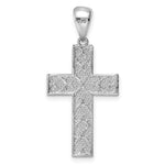 Sterling Silver Rhodium-plated Polished & D/C Cross Pendant - Product Photo