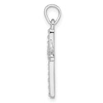 Sterling Silver Rhodium-plated w/CZ X-Center Cross Pendant - Product Photo