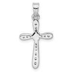Sterling Silver Rhodium-plated w/CZ X-Center Cross Pendant - Product Photo
