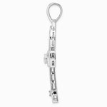 Sterling Silver Rhodium-plated Polished CZ Ankh Cross Pendant - Product Photo