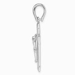 Sterling Silver Rhodium-plated Polished and Laser Crucifix Pendant - Product Photo