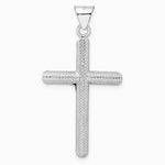 Sterling Silver RH-plate & Gold-tone Polished & Textured Crucifix Pendant - Product Photo