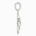 Sterling Silver Polished Chai in Star of David Hamsa Pendant - Product Photo