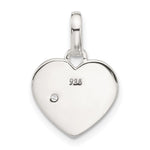 Sterling Silver E-coated CZ Heart Pendant - Product Photo