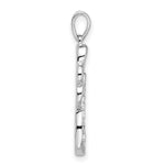Sterling Silver Rhodium-plated Polished CZ Open Triple Heart Pendant - Product Photo