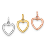 Sterling Silver Rhodium-plated Gold and Rose-tone CZ 3 Hearts Pendant - Product Photo