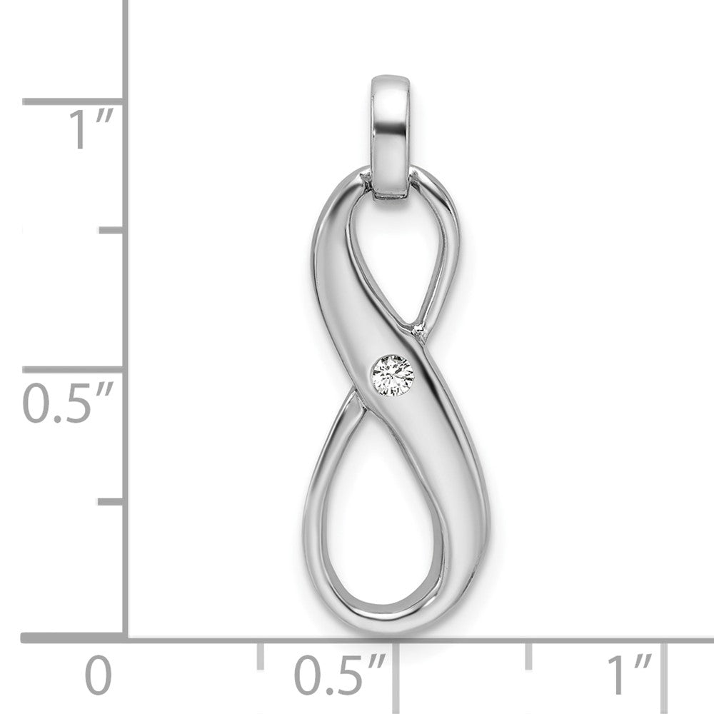 Sterling Silver Rhodium-plated with CZ Infinity Symbol Pendant - Product Photo