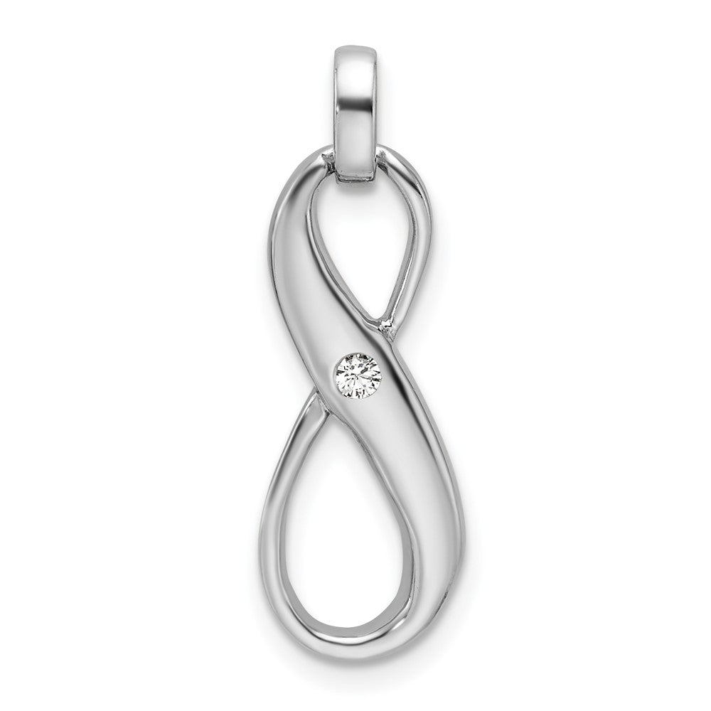 Sterling Silver Rhodium-plated with CZ Infinity Symbol Pendant - Product Photo