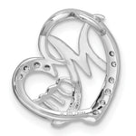 Sterling Silver Rose Gold-plated/Rhodium-plated CZ Mom Heart Chain Slide - Product Photo