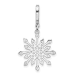 Sterling Silver Rhodium-plated CZ Snowflake Pendant - Product Photo