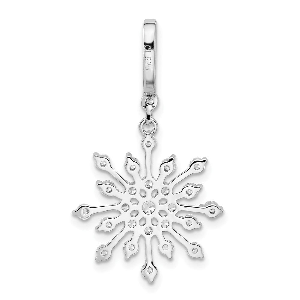 Sterling Silver Rhodium-plated CZ Snowflake Pendant - Product Photo