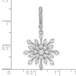 Sterling Silver Rhodium-plated CZ Snowflake Pendant - Product Photo