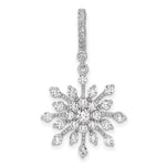 Sterling Silver Rhodium-plated CZ Snowflake Pendant - Product Photo