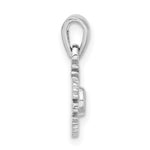 Sterling Silver Rhodium-plated Aqua CZ Snowflake Pendant - Product Photo