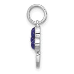 Sterling Silver Rhodium-plated Lapis Lazuli Enamel Paw Print Pendant - Product Photo
