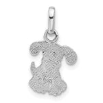 Sterling Silver Rhodium-plated Enameled Dog Charm Pendant - Product Photo