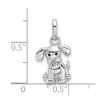 Sterling Silver Rhodium-plated Enameled Dog Charm Pendant - Product Photo