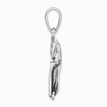 Sterling Silver Rhodium-plated Antiqued Bull Skull Pendant - Product Photo