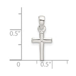 Sterling Silver Polished Cross Pendant - Product Photo