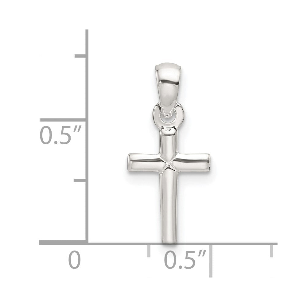 Sterling Silver Polished Cross Pendant - Product Photo