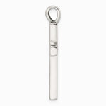 Sterling Silver Polished and Antiqued Greek Key Latin Cross Pendant - Product Photo